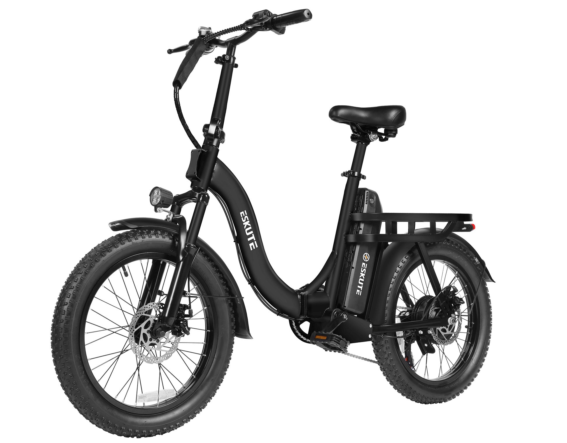 Black electric bike on a white background
